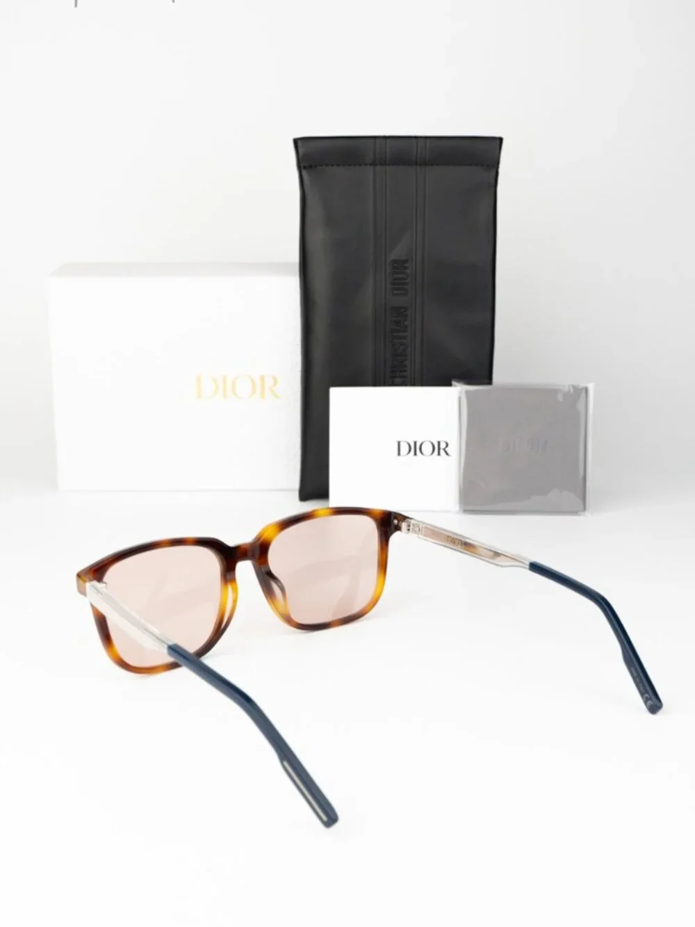 Dior Men Sunglasses Havana Pink Square DIORTAG SU 26E0 NEW AUTHENTIC